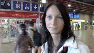 Czech Streets 57 Martina squirts on the Main Train Station